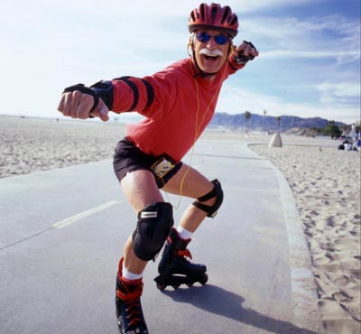 Man rollerskating